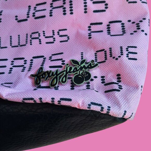 Y2K Foxy Jeans Large Tote Bag Bubblegum Pink Canvas Faux Leather 14 x 14 - Picture 5 of 7